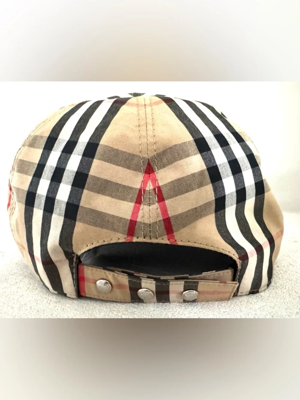 BURBERRY TB Monogram Vintage Check Baseball Cap Hat Size M - Picture 3 of 10